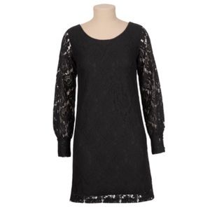 Long Sleeve black lace dress